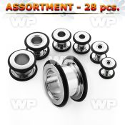 4b2el9 screw fit flesh tunnel plugs decorative o ring ear lobe piercing