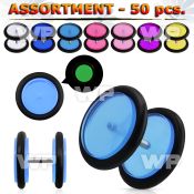 4b2elp acrylic glow in the dark fake cheater plugs o ring belly piercing