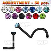 4b2ely ion plated surgical steel nose screw spirals 0 8mm round nose piercing