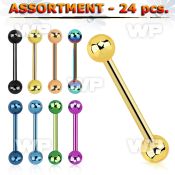 4b2ep04 of 1 6mm ion plated surgical steel tongue bars 5mm ball tongue piercing