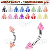 4b2ese surgical steel micro bananas 1 2mm 3mm acrylic beach bal eyebrow piercing