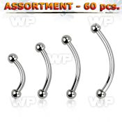 4b2et6 surgical steel micro bananas 2mm ball eyebrow piercing