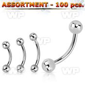 4b2et7 surgical steel micro bananas 3mm ball eyebrow piercing