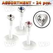 4b2ete bio flex labrets 1 2mm silver 925 heart shaped topsmall belly piercing
