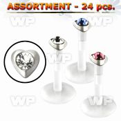 4b2ete bio flex labrets 1 2mm silver 925 heart shaped topsmall belly piercing