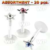4b2etp bio flex labrets 1 2mm silver 925 star shaped topsmall belly piercing