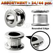 4b2k00 of steel flesh tunnel plugs rounded edges size 3mm 20mm ear lobe piercing