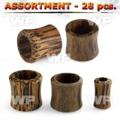4b2ke0 double flared sono coconut wood flesh tunnels ear lobe piercing