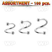 4b2ke94 surgical steel spiral 1 2mm 2 5mm ball eyebrow piercing