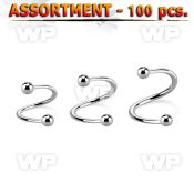 4b2ke97 surgical steel spiral 1 2mm 3mm ball eyebrow piercing