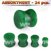 4b2klz of real jade double flare stone plugs ear lobe piercing