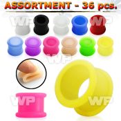 4b2kpp silicone flesh tunnel in mixed colors ear lobe piercing