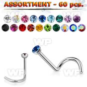 4b2kpy surgical steel nose screw spirals 0 8mm round crystal nose piercing
