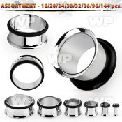 4b2ksp surgical steel single flare eyelet flesh tunnels rubber ear lobe piercing