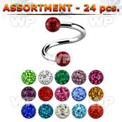 4b2kt0 of surgical steel eyebrow or lip spirals 1 2mm 3mm ball eyebrow piercing