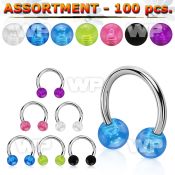 4b2kt surgical steel cbr horseshoes 1 6mm 5mm acrylic uv bubbl belly piercing