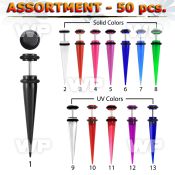 4b2ktt of fake acrylic tapers surgical steel bar o ring belly piercing
