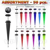 4b2ktt of fake acrylic tapers surgical steel bar o ring belly piercing