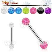 4b2kyl surgical steel tongue bars 1 6mm 5mm acrylic uv bubble tongue piercing