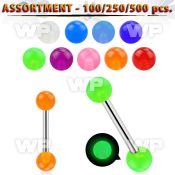 4b2kyt surgical steel tongue bar 1 6mm 5mm glow in the dark bal tongue piercing