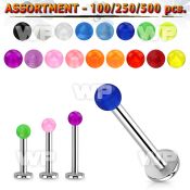 4b2kzk surgical steel labret studs 1 2mm 3mm acrylic uv balls belly piercing