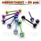 4b2ll of ion plated surgical steel tongue bars 1 6mm top 6mm tongue piercing