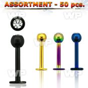 4b2ls of ion plated 316l steel labret studs 1 2mm 3mm press lower lip piercing