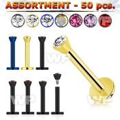 4b2ly of ion plated 316l steel internal threading labret studs lower lip piercing