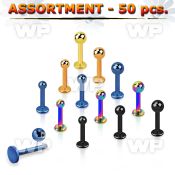 4b2lz of ion plated 316l steel labret studs 1 2mm 3mm ball len lower lip piercing