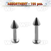 4b2p06 surgical steel labret studs 1 6mm 4mm cone lower lip piercing