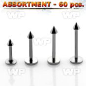 4b2p0w surgical steel labret studs 1mm 2mm cone lower lip piercing