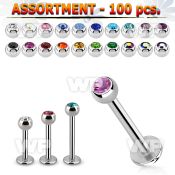 4b2ps surgical steel labret studs 1 2mm 3mm press fit jewel lower lip piercing