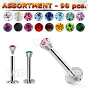 4b2py 90 pcs of surgical steel internal threading labret stu belly piercing