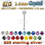 4b2skl silver 925 nose bone 2 5mm round prong set crystal nose piercing
