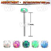 4b2slz silver 925 un bent nose stud prongset 2mm round dome shap nose piercing