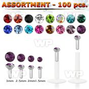 4b2spy bio flex labrets 1 2mm push in silver top 1 5mm 3mm glue lower lip piercing