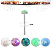 4b2syl silver 925 un bent nose stud 2mm round dome shaped synthe nose piercing