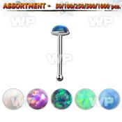 4b2syt silver 925 nose bone 2 5mm round dome shaped synthetic nose piercing