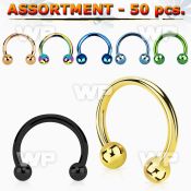 4b2te ion plated surgical steel cbr horseshoes 1 2mm 3mm ball belly piercing