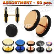 4b2z9p of ion plated steel fake plugs o ring s in mixed colors belly piercing