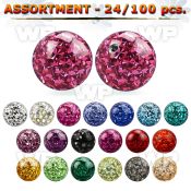 4b2ze9 8mm multi crystal ball s1 6mm threading clear epoxy cov belly piercing