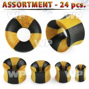 4b2zee of organic double flared flesh tunnel black areng wood ear lobe piercing