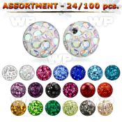 4b2zet 6mm multi crystal ball s1 6mm threading clear epoxy cov belly piercing