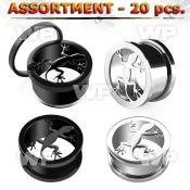 4b2zez of steel ion plated steel screw fit flesh tunnel laser ear lobe piercing