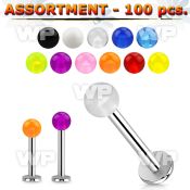 4b2zk surgical steel labret studs 1 6mm 4mm acrylic uv balls belly piercing