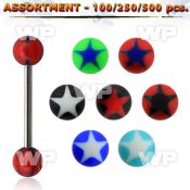 4b2zks surgical steel tongue bars 1 6mm 6mm acrylic ballsstar tongue piercing