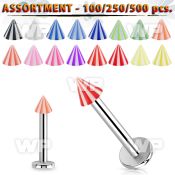 4b2zlk surgical steel labret studs 1 2mm 3mm uv beach cone leng lower lip piercing