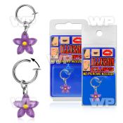 4b6mreez fake belly clip acrylic flower belly piercing