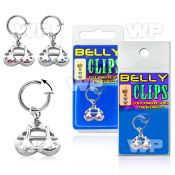 4b6mrk0 fake belly clip dangling crystal bra belly piercing