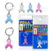 4b6mspe fake belly clip dangling painted ribbon design belly piercing